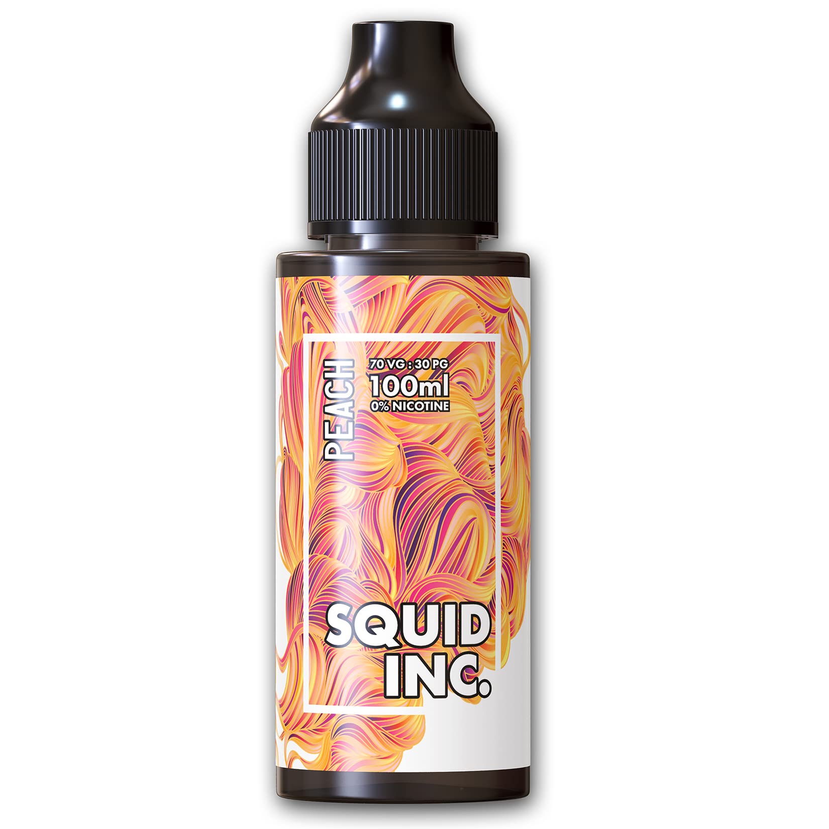 SQUID INC. E-Liquid 100ml | Ecig Vape Juice 70:30 | Shortfill E Liquid for All Electronic Cigarettes/Vapes | No Nicotine (Peach)