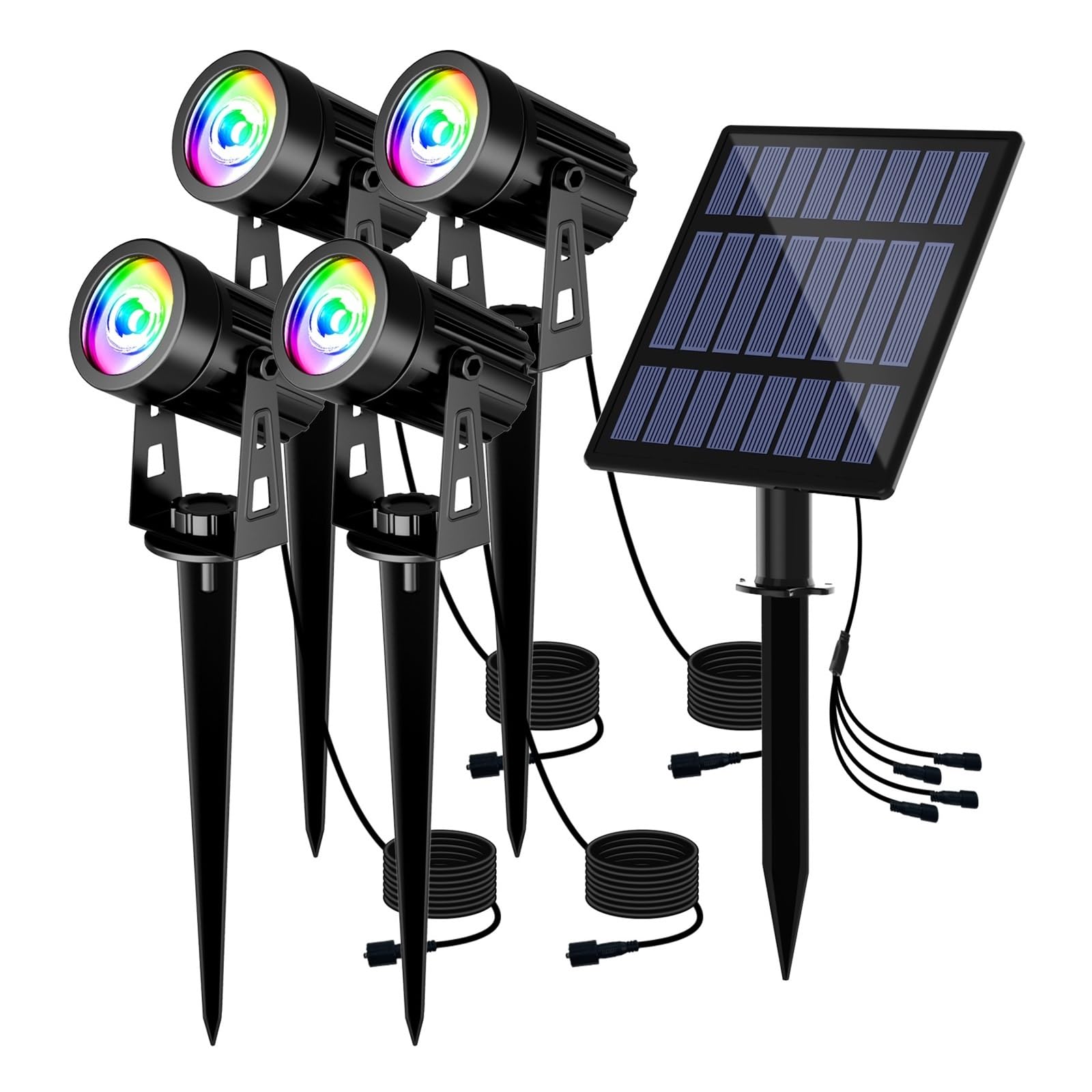 Focos solares LED 3000K/6000K/RGB Luz LED Solar Foco Solar For Exteriores Luz Solar For Jardín Luz Solar For Exteriores IP65 Luz De Energía Solar Impermeable Luz De Pared El ahorro de energía ( Color
