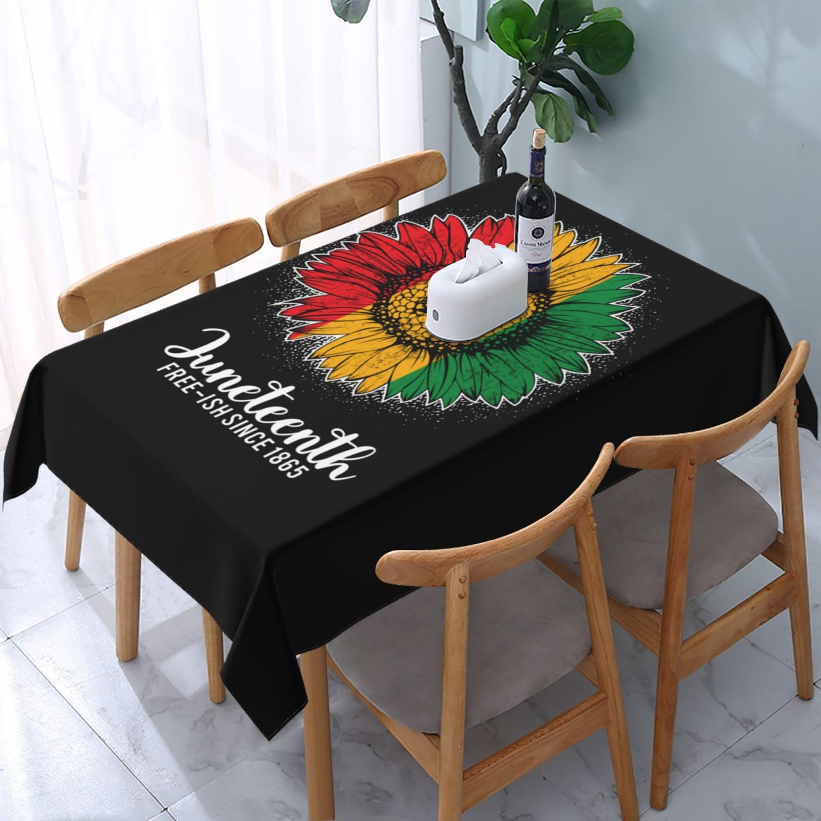 JunHeArt Juneteenth Day Freedom 1865 Tablecloth Rectangle Table Cover Washable Table Cloths Decor For Kitchen 54" X 72"