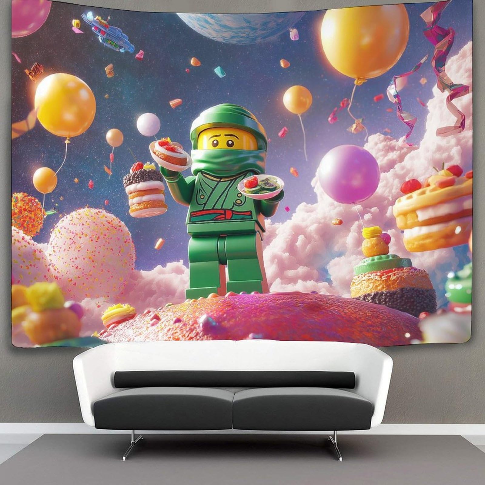 Shunxifq Unisex Ninjago 3D Print Wall Blanket Home Decoration Bedding Poster Wall Art Tapestry Wall Hanging Tapestries Soft Polyester For Children Bedroom/Living Room/Dorm/Curtain 150Cmx200cm