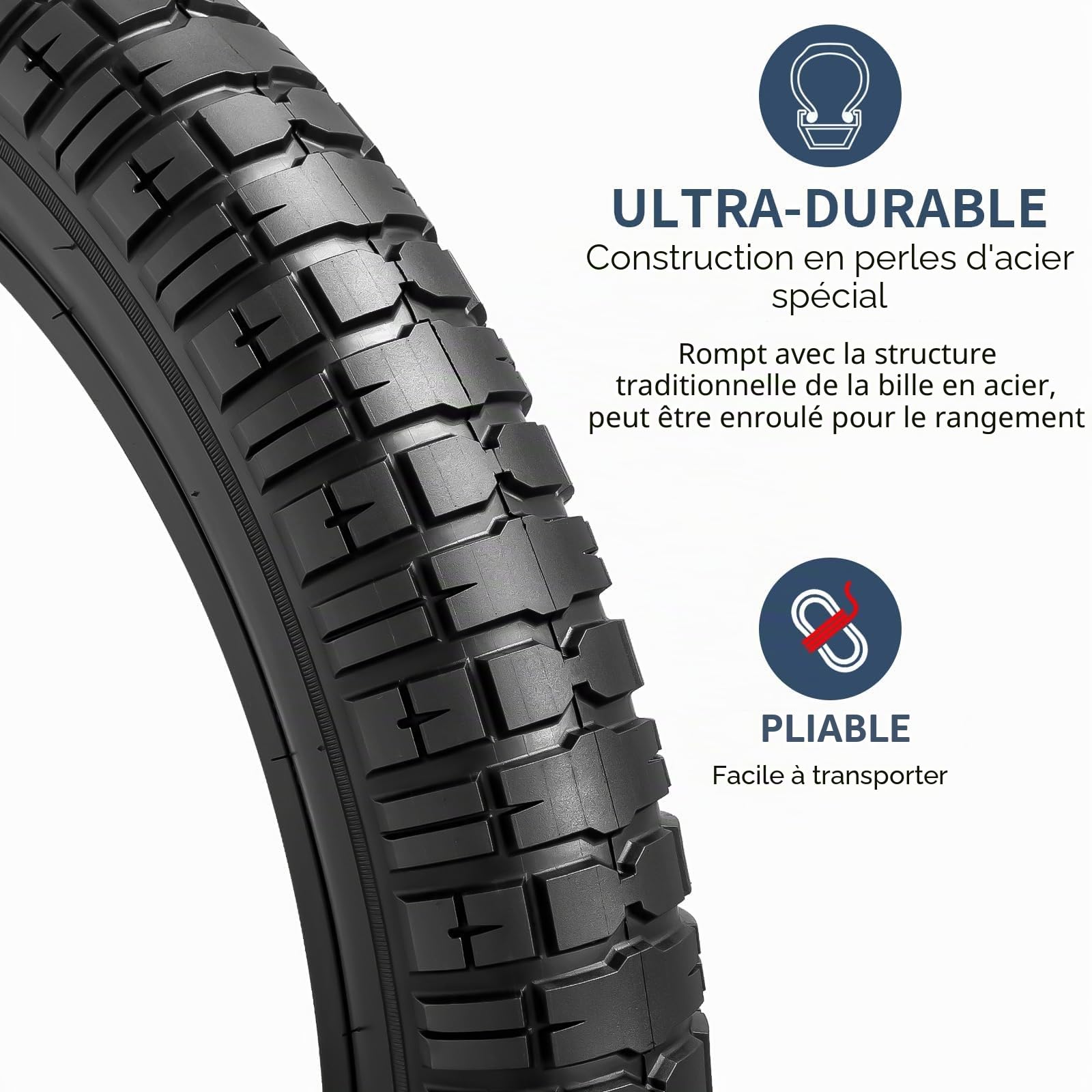 YUNSCM 2-PCS 26X4.0/98-559 Pouces Fat Vélo pneus Compatible with 26x4.0 26x4 Electric Vélo All-Terrain Directional Tread Bike pneus（Y-1322）