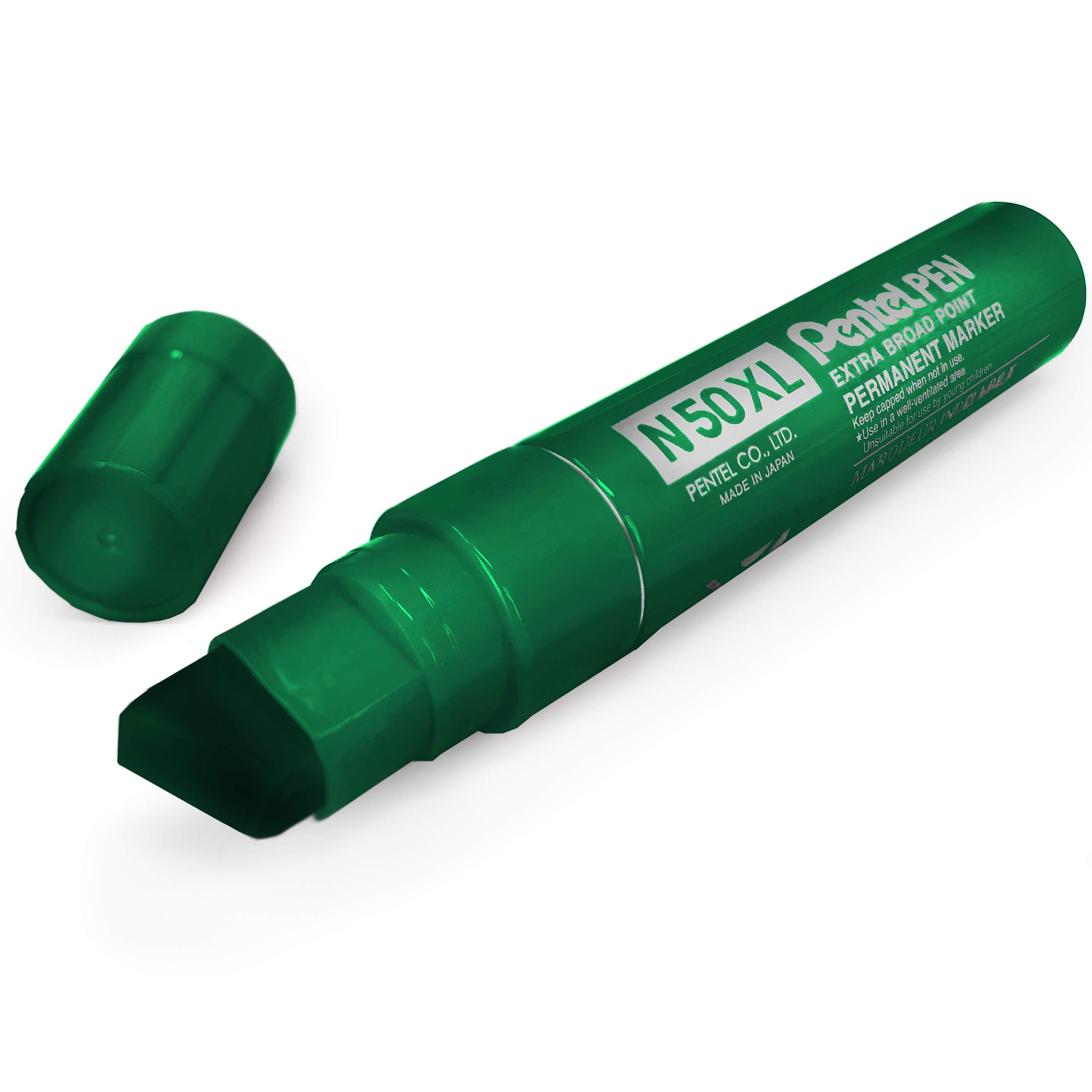 Pentel N50XL Extra Large Broad Permanent Marker – Chisel Tip – Single - Green