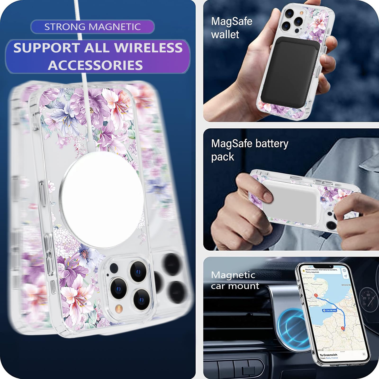 Funda Para Iphone 15 Pro Compatible Con Magsafe, Con Borde Ondulado Pequeño, De Pc Y Tpu, Color