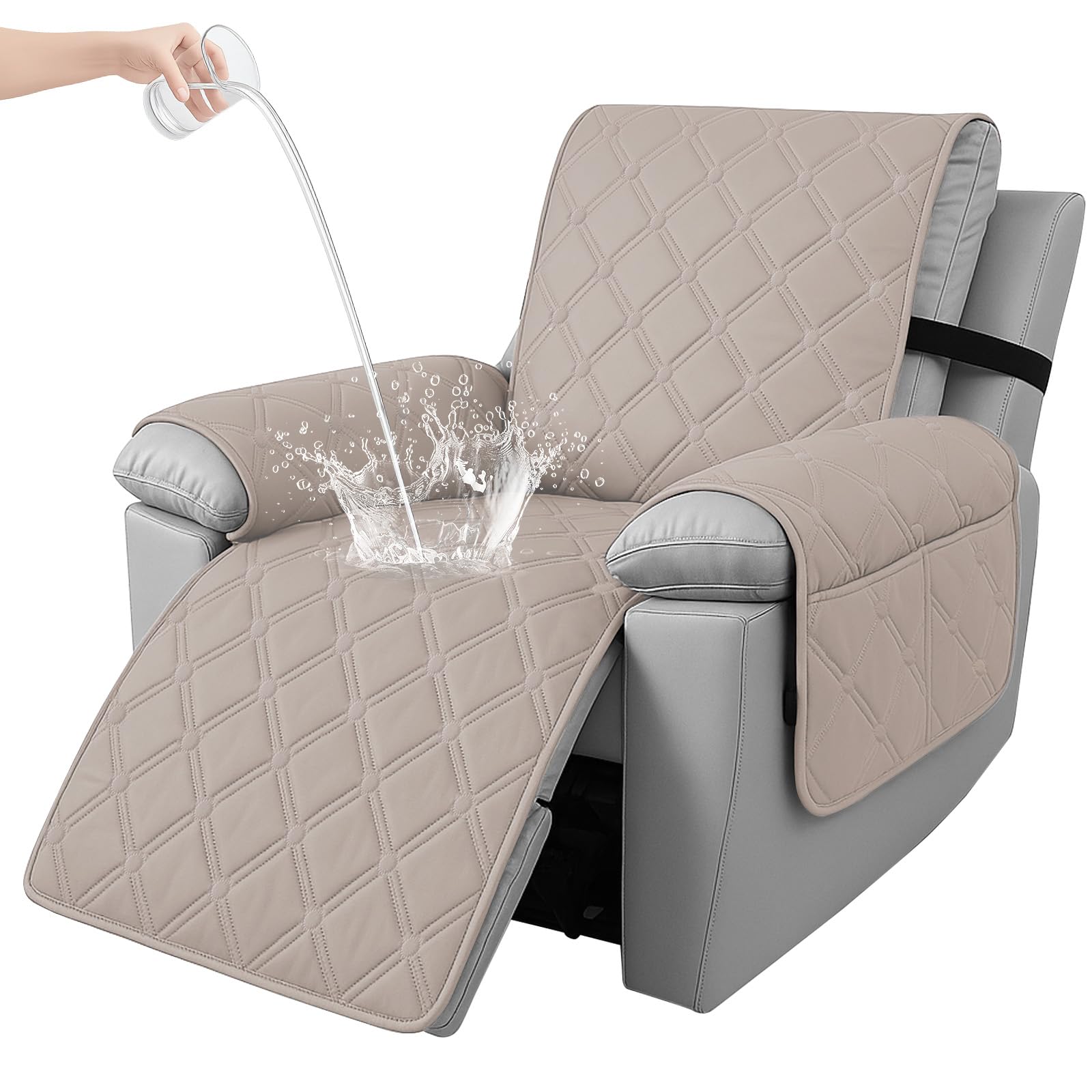 Ystyle Funda Sillon Relax Reclinable 1 Plaza, Funda Butaca Reclinable Impermeable con Banda Elástica, Antimanchas y Antiarañazos, Fundas Lavables para Sillas Reclinables, Caqui Global Recycled Standard Global Recycled Standard Global Recycled Standard