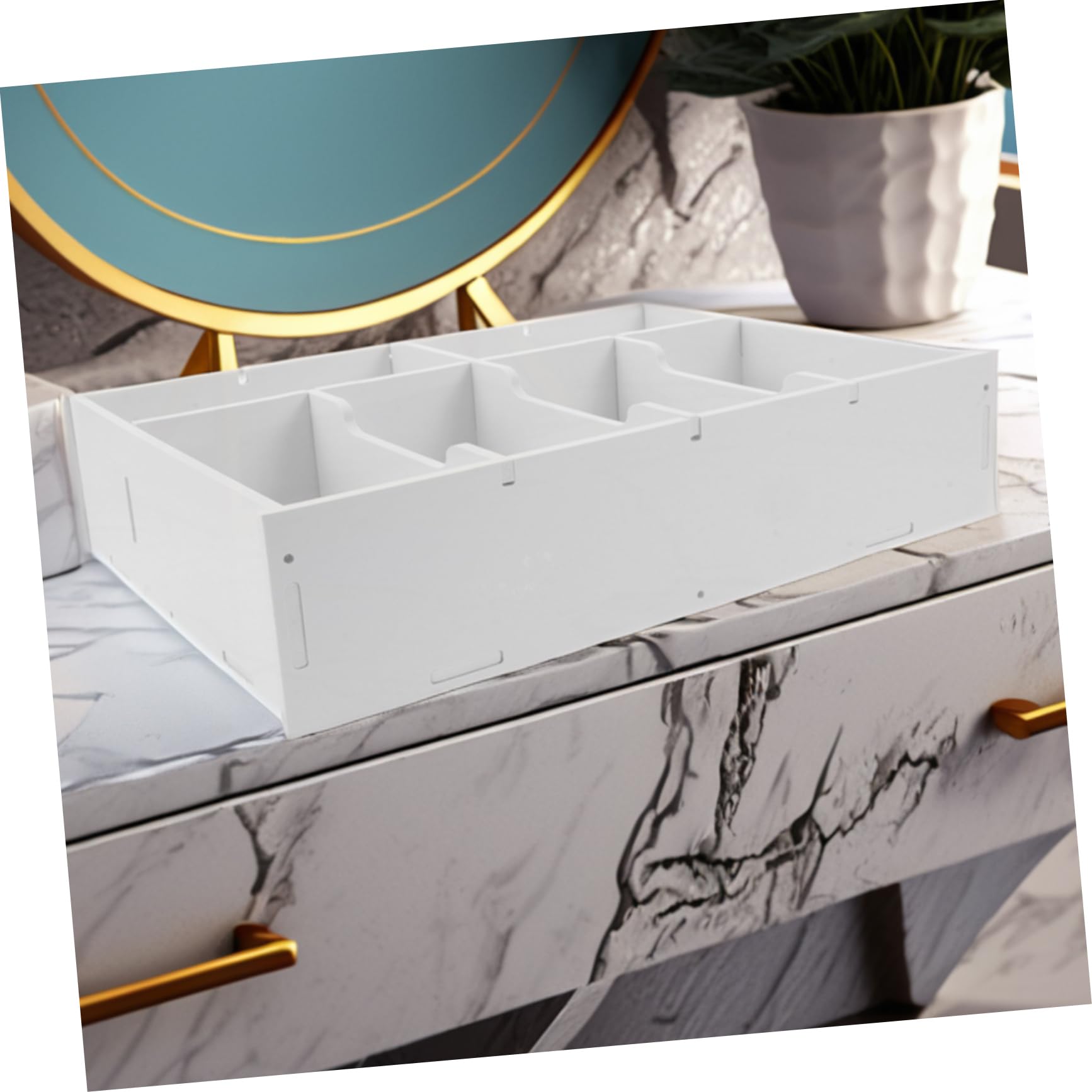 Geldsammelbox mit Mehreren Fächern aus Pvc Holzkunststoff Beige