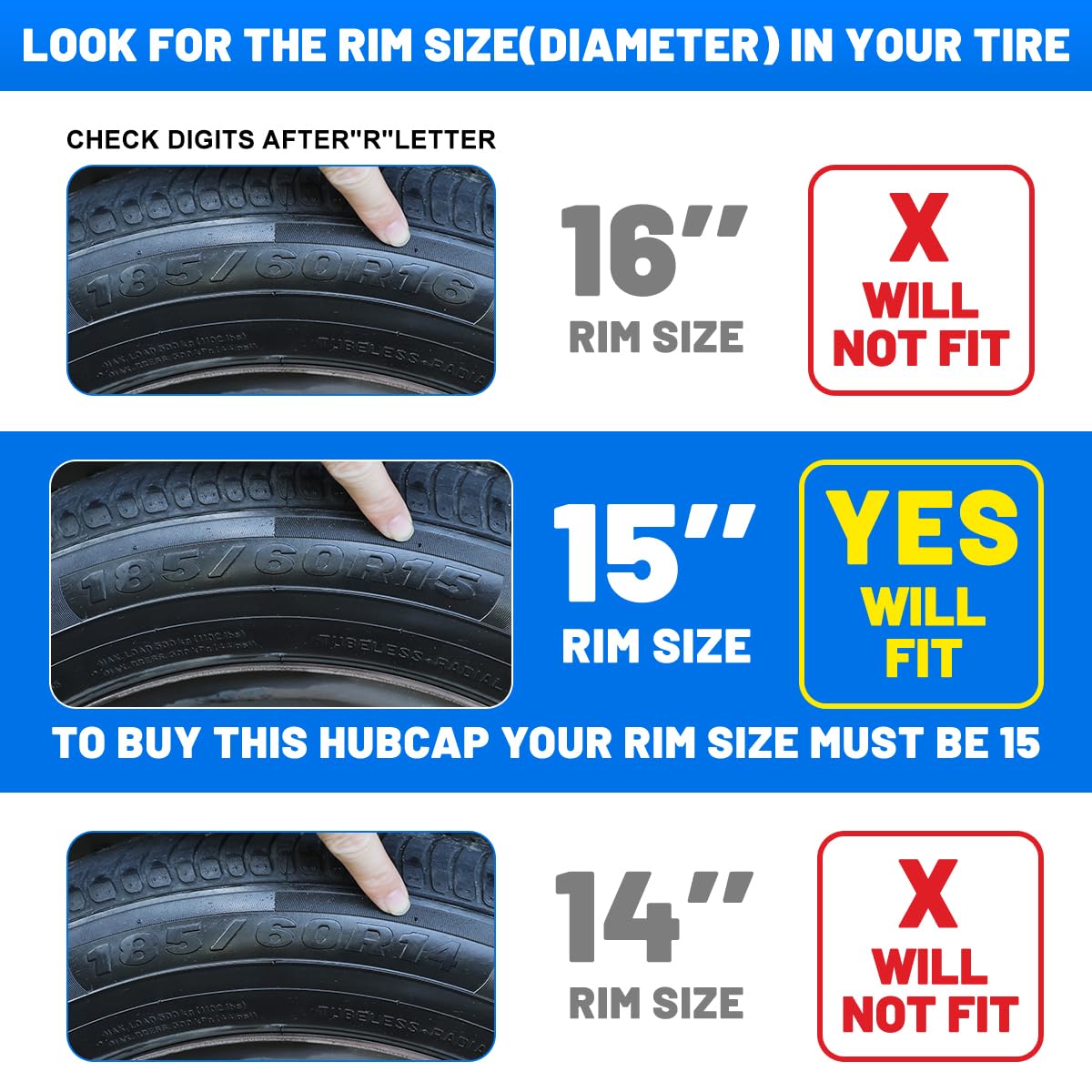 Hawkley 15in Wheel Guards ?(4 Pack) Hubcaps for Car Accessories Wheel Covers Snap Clip-On Auto Tire Rim Replacement for 15 inch Wheels 15?Hub Caps - Fits Most Cars, Silver Lacquer