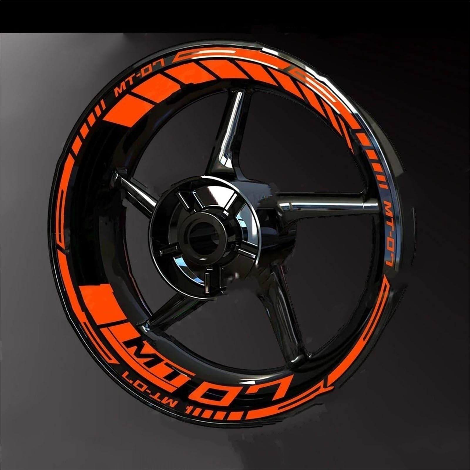 Motorcycle Wheel Stickers Night Reflective Decorative Rim for Yamaha MT-07 MT07 2025 2024 2023 2022 2021 2020 2019 Motorbike(Color23)