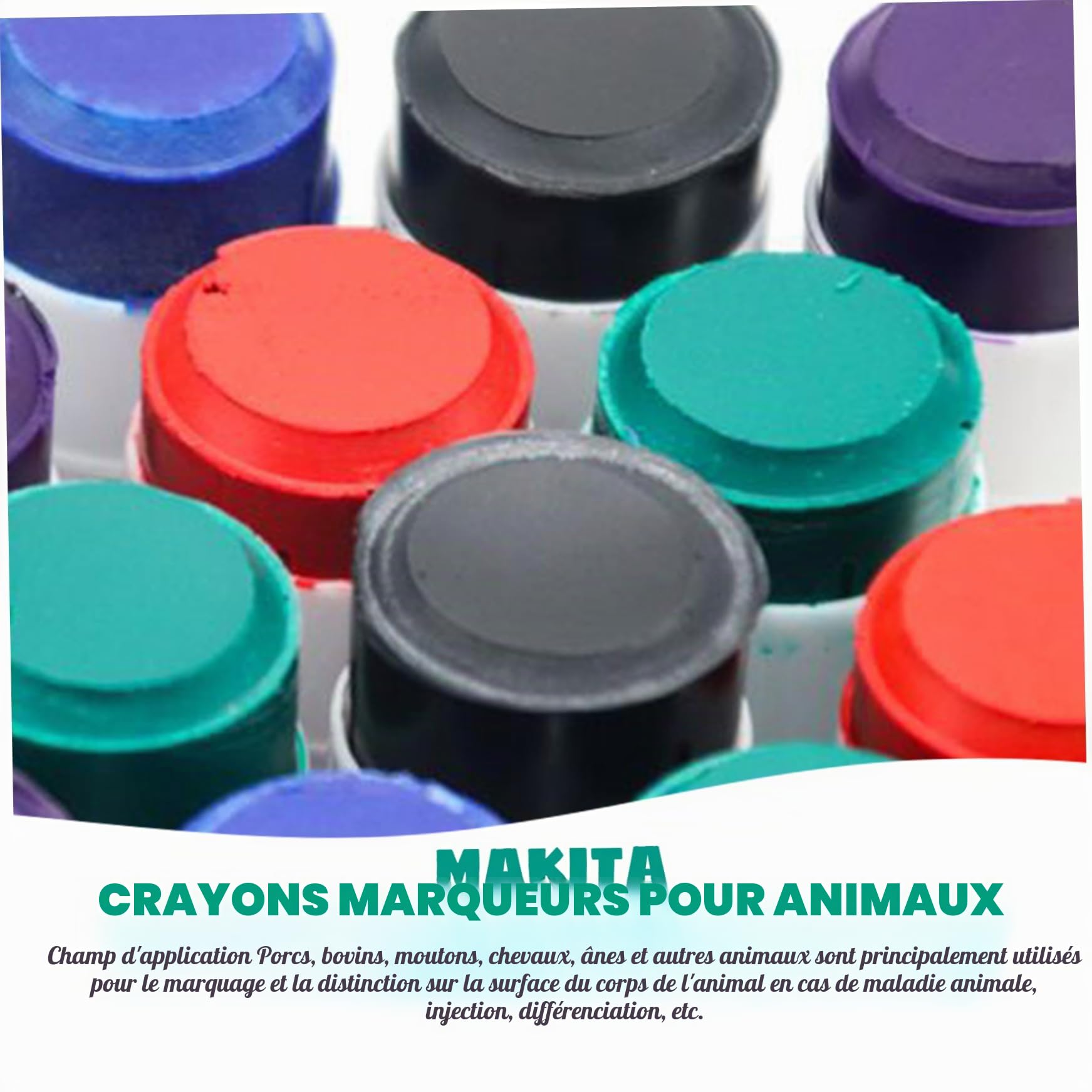 Marqueurs de crayon 8pcs marqueurs d'élevage de bétail ensemble 4 couleurs marqueur de visibilité élevée pour porcs, vaches, chèvres, bovins, moutons, accessoires de marquage
