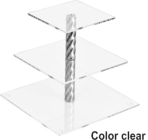 Miniatura 5 de AMT - Soporte acrílico para cupcakes, soporte acrílico transparente para 28 cupcakes, soporte de 3 niveles, perfecto para una boda, fiesta de