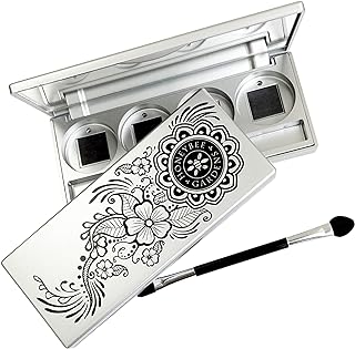 Honeybee Gardens Refillable Pressed Eye Shadow Quad Compact, Holds Up To Four Eye Shadow Colors, Fits 26mm or Smaller Pan, Customizable Travel Eye Makeup Kit