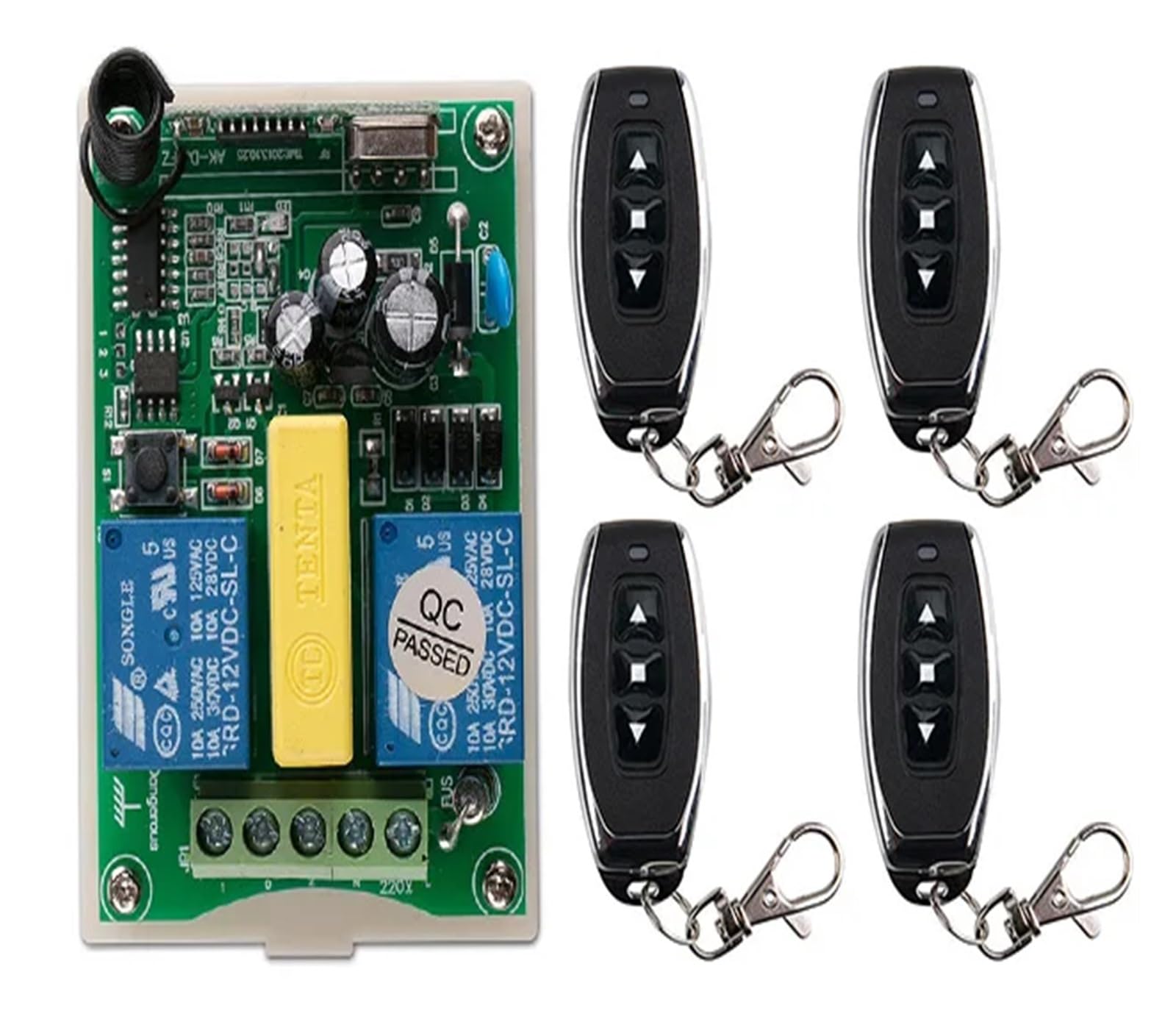 Télécommande sans fil 2CH RF 220V récepteur émetteur pour volets et garage