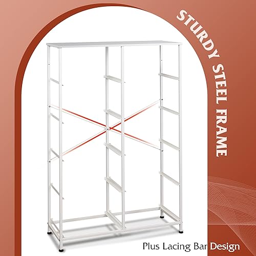 Miniatura 8 de WLIVE Cómoda de Tela para Dormitorio con 10 Cajones, Cómoda Alta con Cajones, Cómodas Blancas Muebles de Dormitorio, Unidad Organizadora de