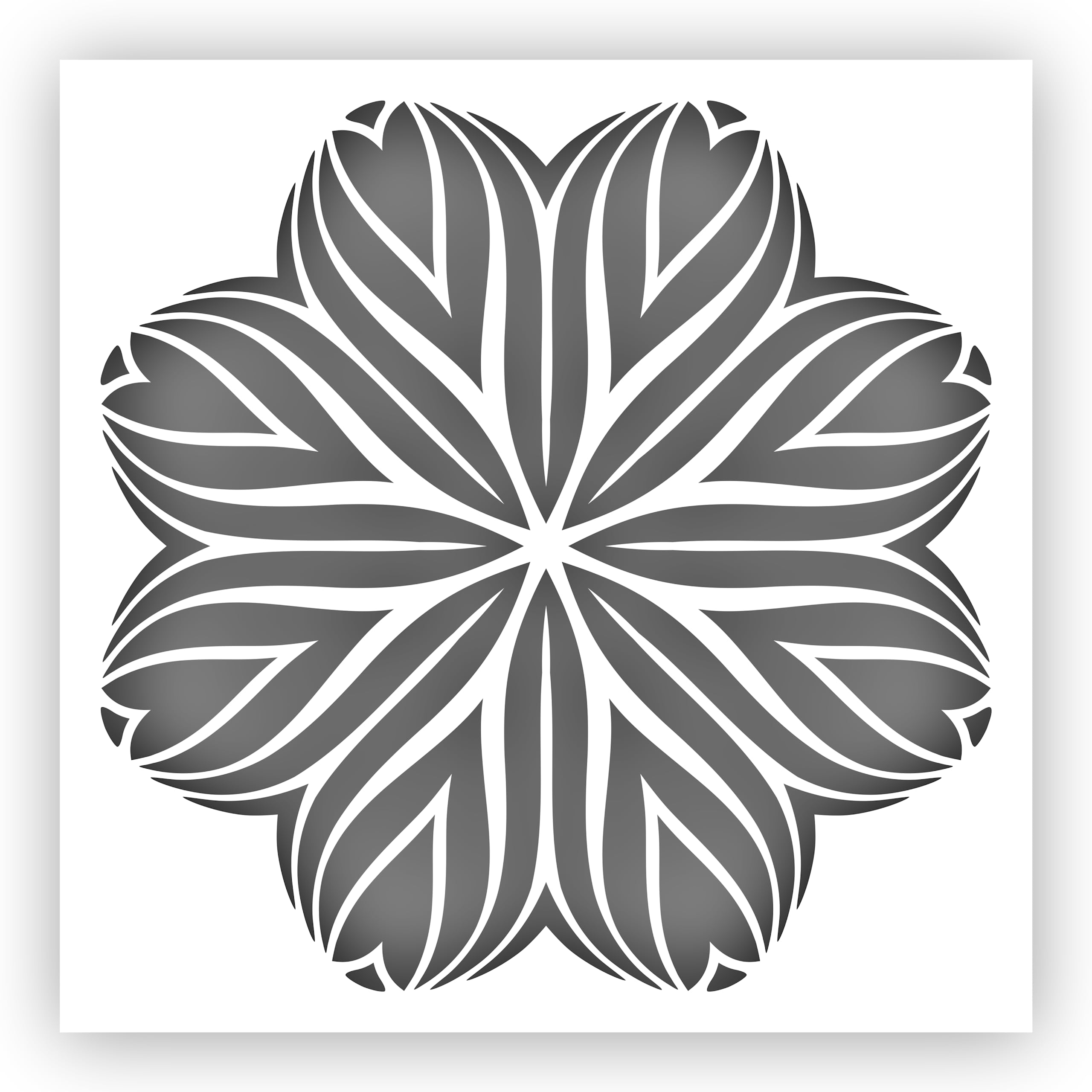 Flower Abstract #1 Stencil - Choose a Size - Laser-Cut Reusable Plastic