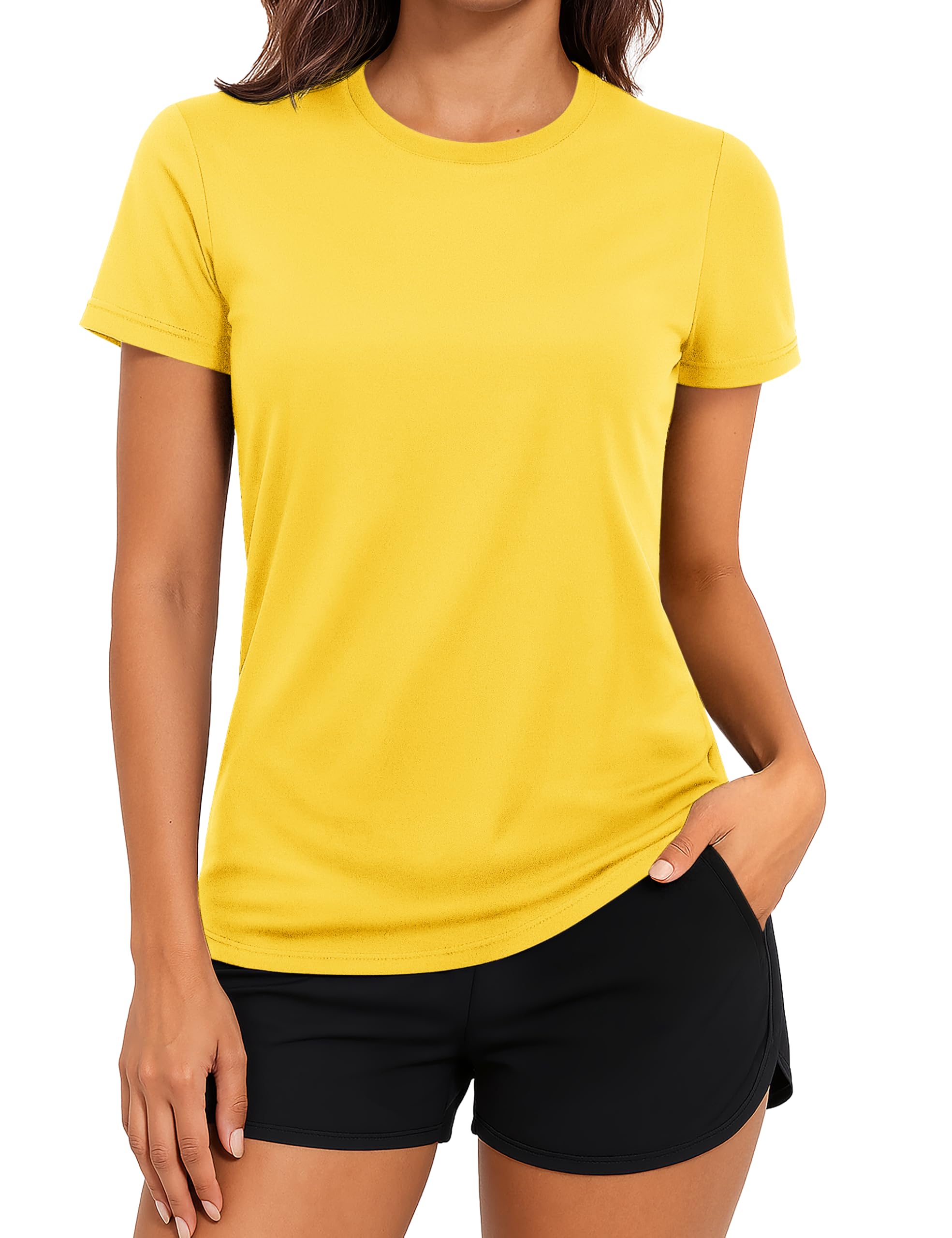 TACVASEN Women's Short Sleeve Workout Shirts UPF 50+ Sun Protection Quick Dry Athletic Tops for Running Gym Tee