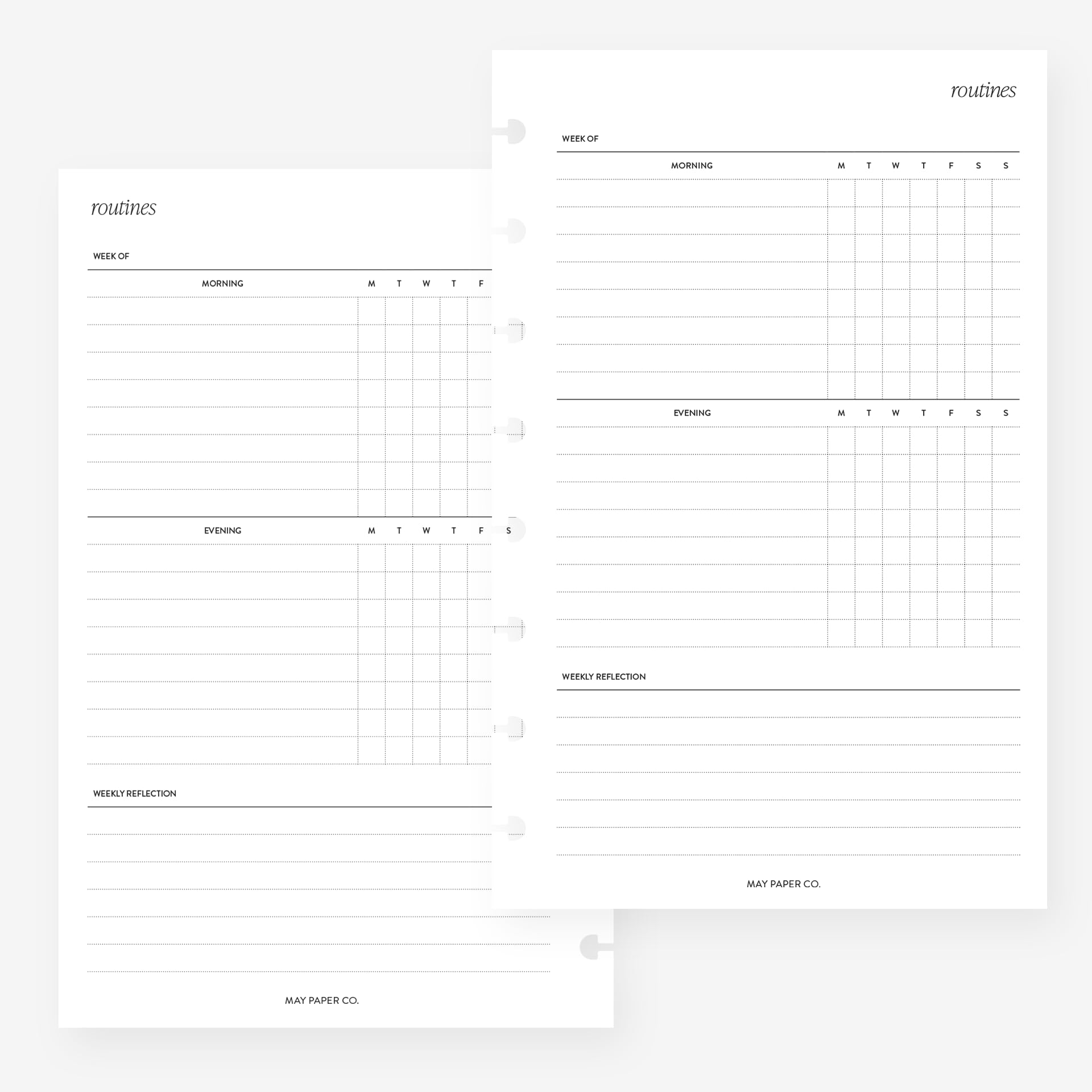Half Letter Routines Planner Insert 8-Disc Agenda Refill for Levenger Circa Junior, Arc by Staples, TUL Junior 5.5 x 8.5 in