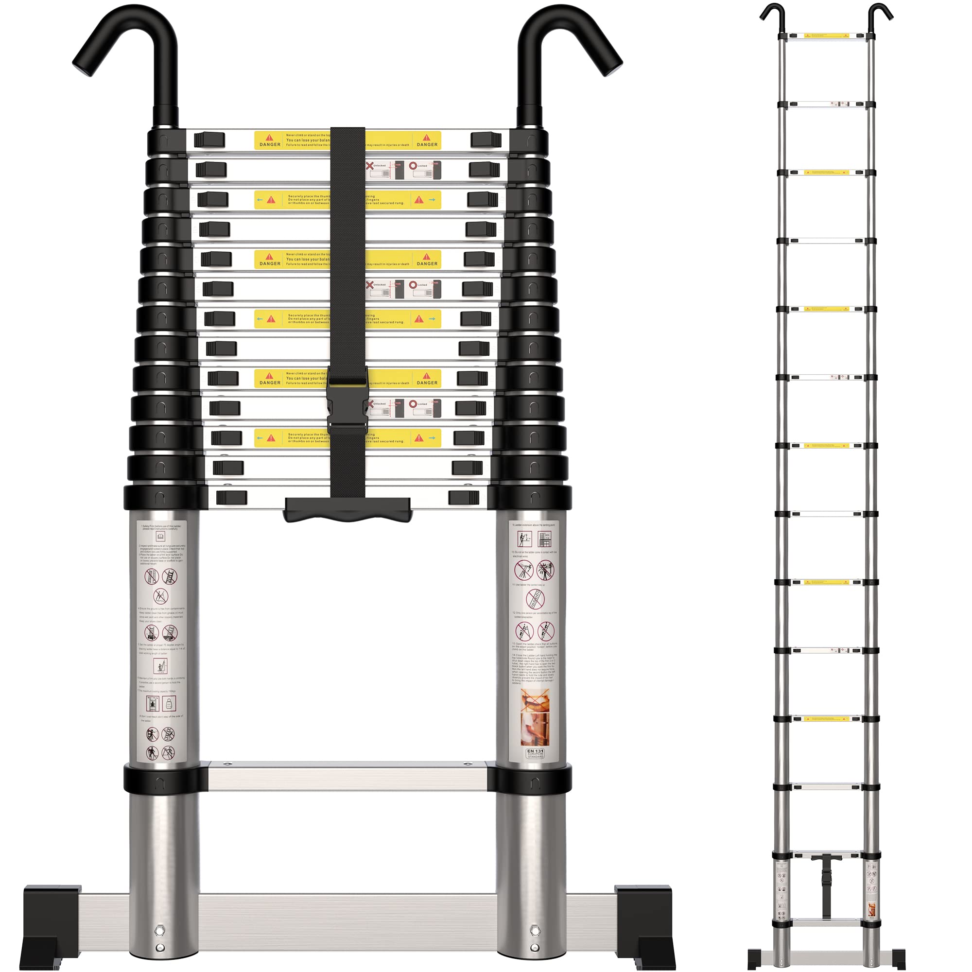 HOMIDEC Telescopic Ladder 4.1M/13.5FT Aluminium Extension Ladder with