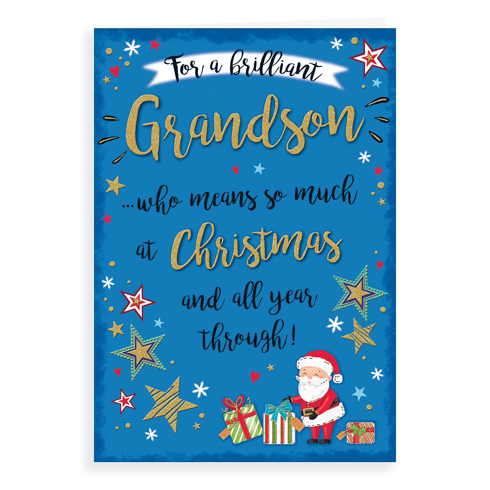Piccadilly Greetings Modern Christmas Card Grandson - 9 x 6 inches (A41314)