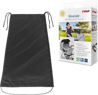 reer ShineSafe Sonnensegel | UV Schutz (UPF 80+) | universal passend für Kombi-Kinderwagen & Sportwagen | Sonnenschutz & Windschutz | aus 100% rPET-Pongee | Einfache Anbringung | Schwarz