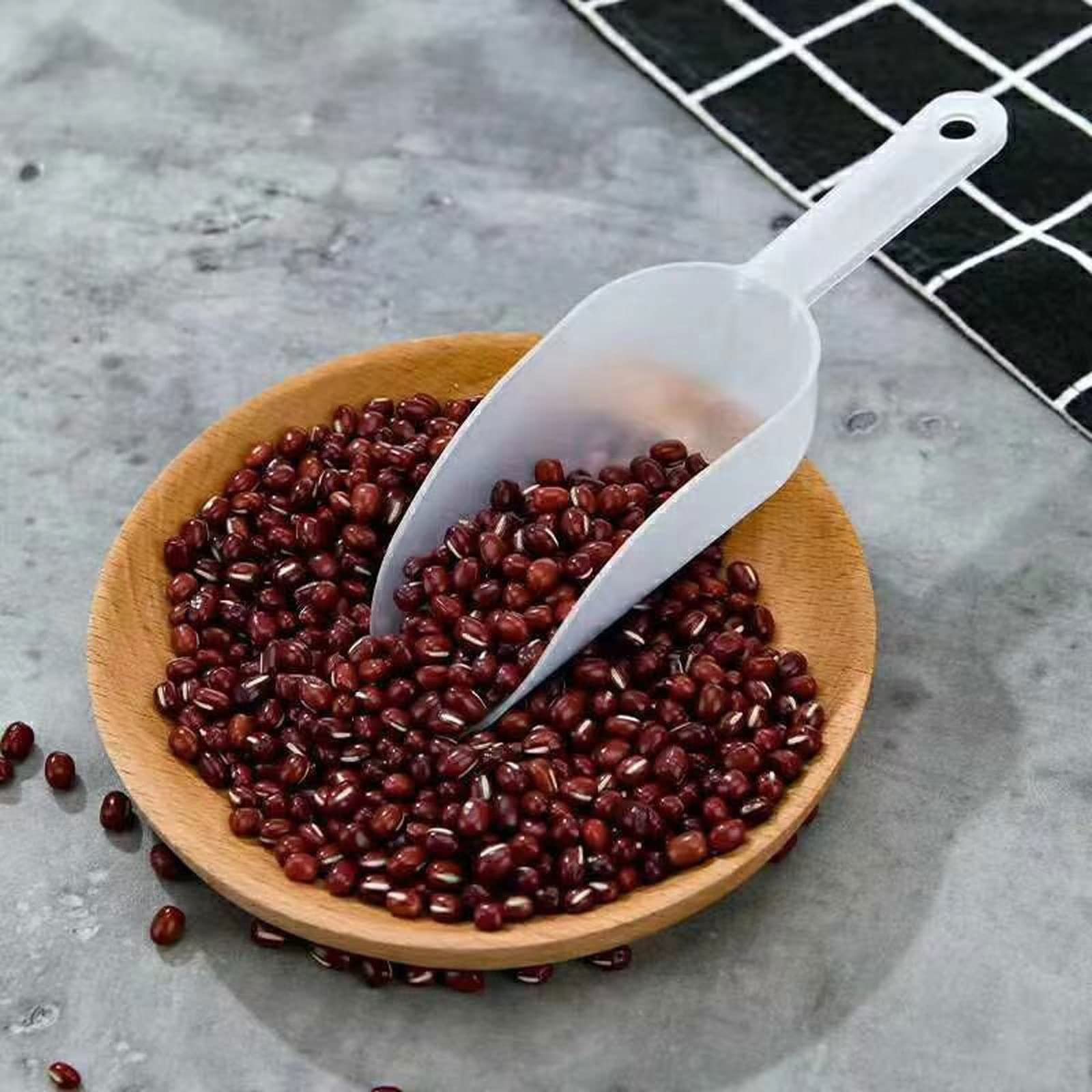 Cucharones de Cocina 1 Pieza Mini Pala de plástico para Hielo Pala pequeña Transparente Cuchara para harina Alimentos Dulces Cuchara para Helado Cucharas medidoras Palas