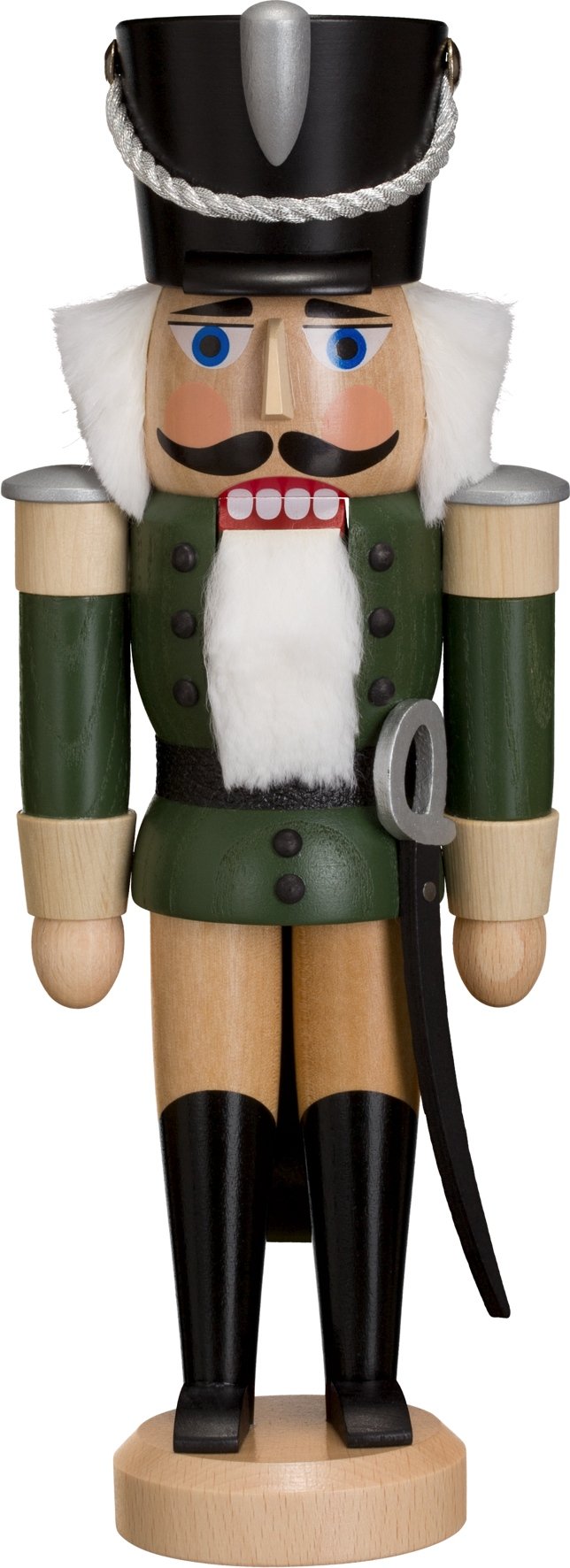 Casse-Noisette de Seiffen Vert Hussard 28 cm figurines en bois authentiques des Montagnes Métallifères