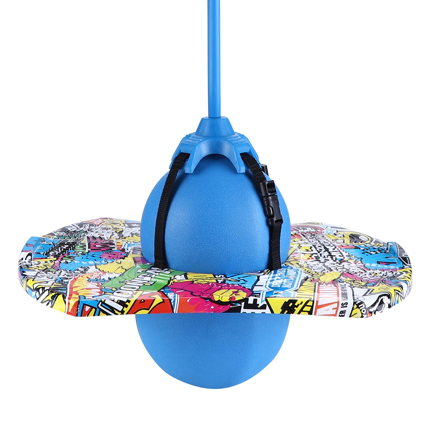 Ballon Sauteur Pogo Stick Jumper avec Poignée pour Débutant Ballon de Gym Sport Planche d'Équilibre Rebondissante Antidéflagrante Planche à Rebondir pour Entraînement Fitness Maison Bureau, Bleu 2