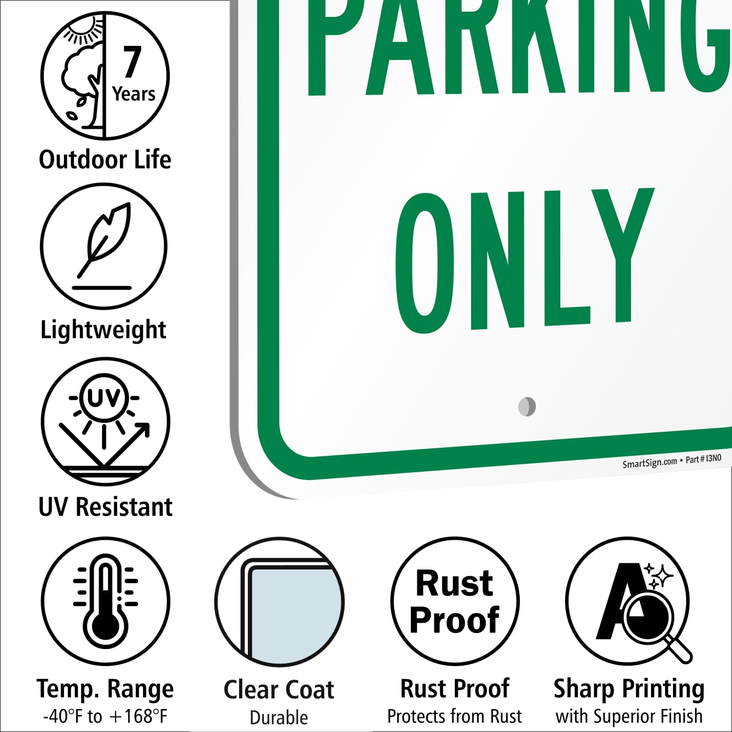 SmartSign (Pack of 4) 18 x 12 inch “Visitor Parking Only" Sign, 120 mil Thick Aluminum Composite (ACM), Engineer Grade Reflective Material, Green and White