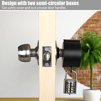 Door Knob Lock Cover, Prevents Handle Rotation