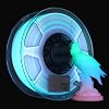 eSUN PLA Glow in the Dark Rainbow 3D Printer Filament, PLA Glow Filament 1.75mm, 1KG Spool (2.2 LBS) Fluorescent Filament for 3D Printers, Luminous Rainbow Multicolor