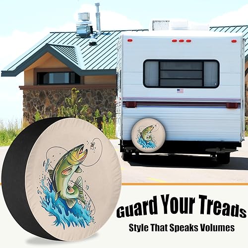 Miniatura 2 de Cubierta de neumático de repuesto para remolque de viaje, pesca, divertida, impermeable, resistente al sol, CRV, cubierta de neumático de repuesto