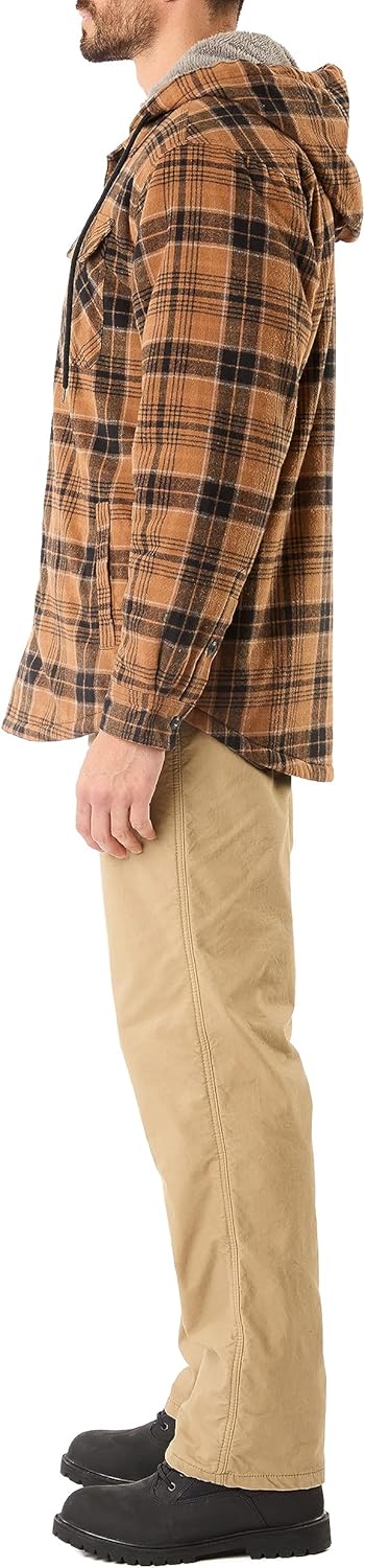 Smith's Workwear Men's Sherpa-Lined Hooded Flannel Shirt-Jacket - Image 9