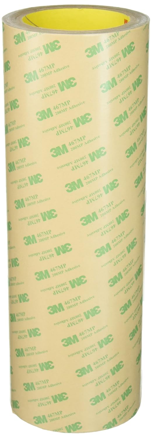 TapeCase "3M 467MP Clear Adhesive Transfer Tape, 12"" Width x 20yd Length (1 roll)" (12-20-467MP)