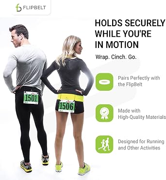 FlipBelt Race-Bib Holder, FlipBelt Accessory for Attaching Race Bibs and More, Black, One Size
