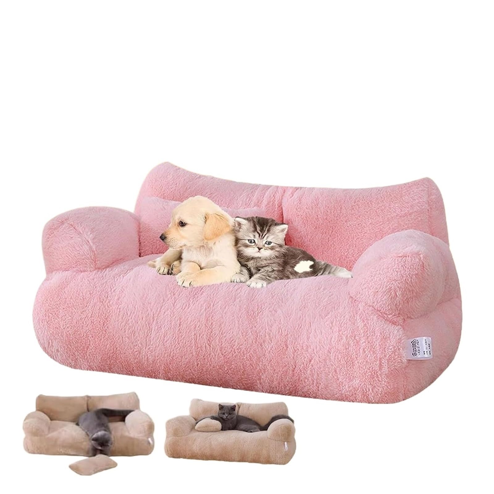 Canapé-lit doux lavable pour chat et chien avec fond antidérapant taille M