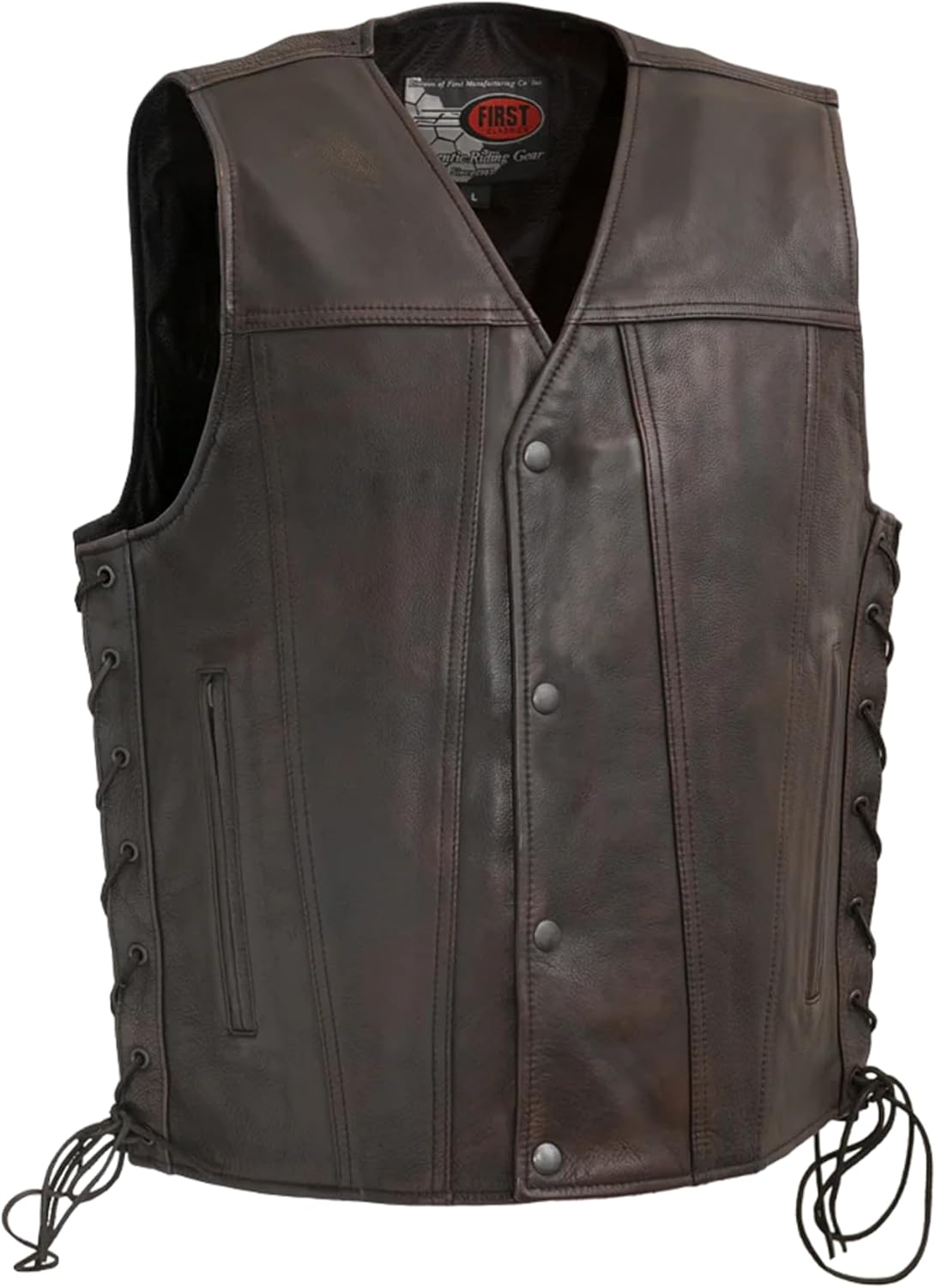 First Mfg Co - High Roller - Men's Motorcycle Biker Riding Leather Vest