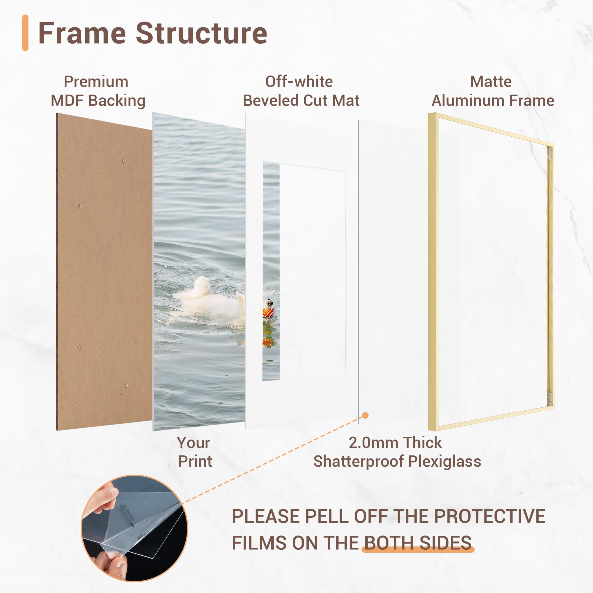 Amazon.co.jp: 5×7インチの写真フレーム ゴールド - 5×7インチの