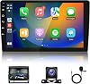 Double Din Android Car Stereo Wireless Apple Carplay 9 Inch Touchscreen Car Radio with Bluetooth GPS WiFi FM Radio Backup Camera Toyota Tacoma Hilux 2005-2015 Installation Dash Kit