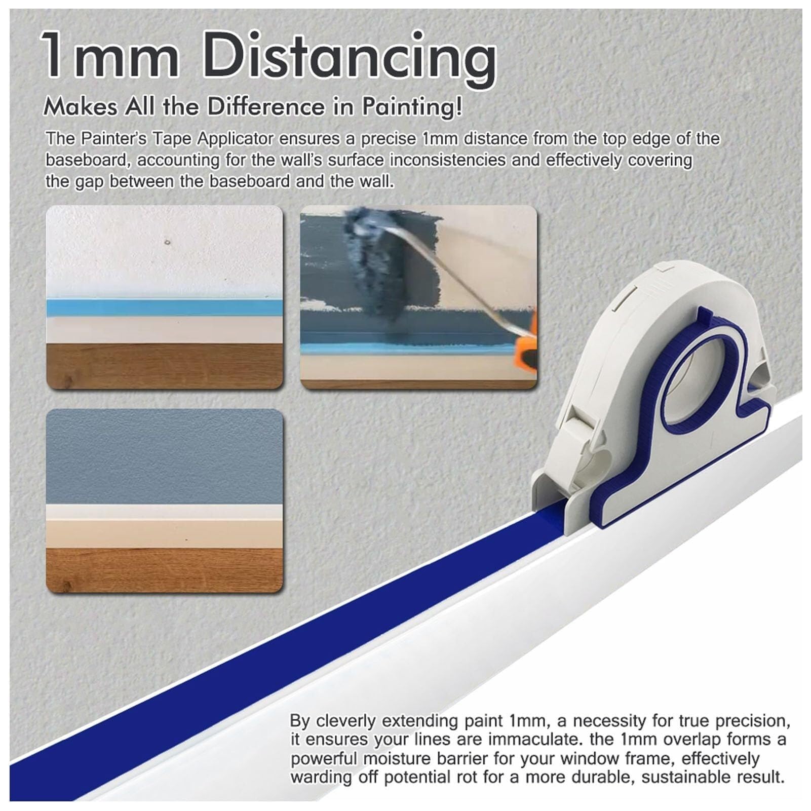 Painters Tape Applicator, Masking Master Tape Dispenser with Scraper, Masking Paint Tape Applicator Set for Painting Trim, Wall and Floor Painting — view 5