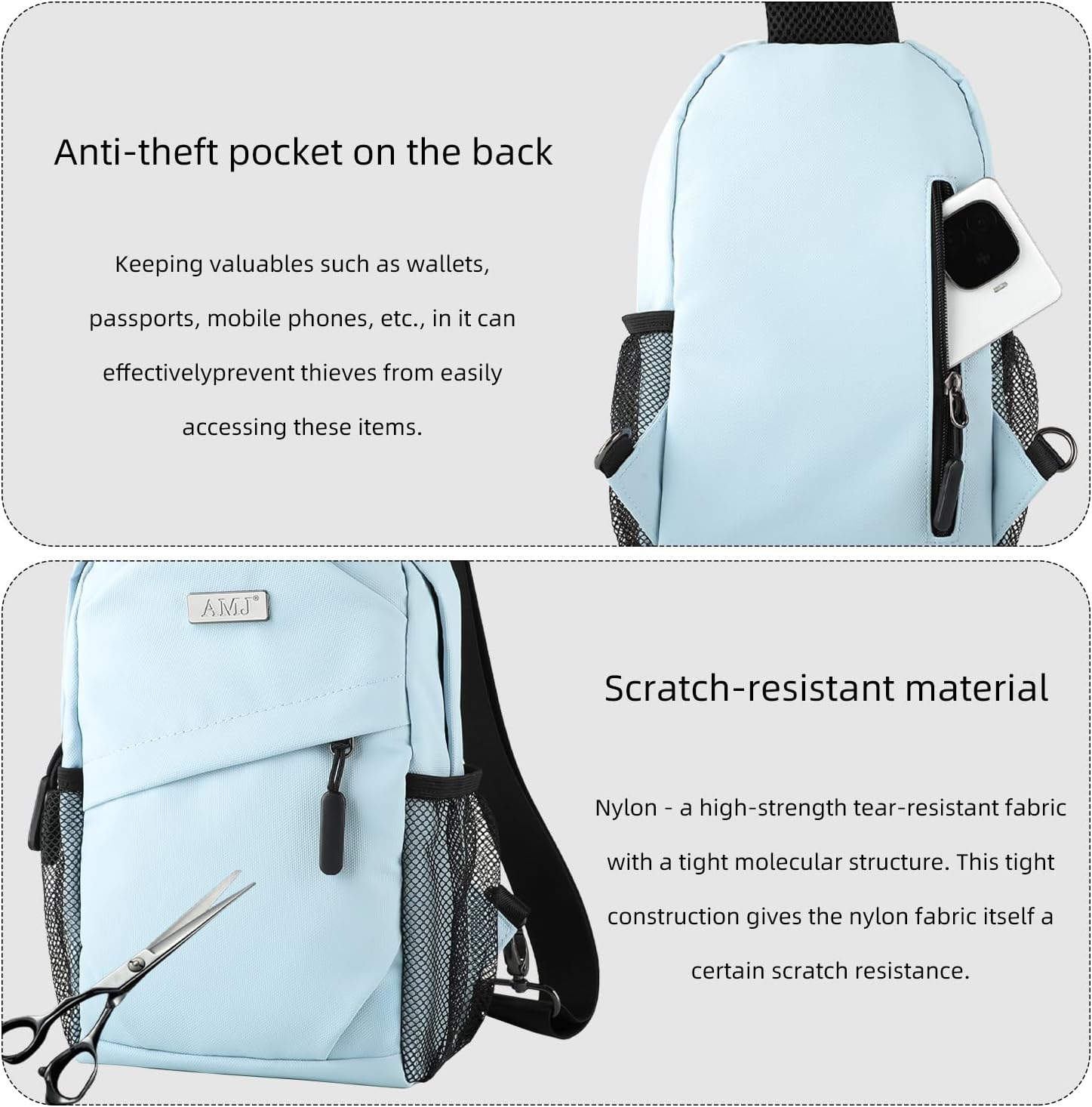 AMJ Cross-body Bag Small Handbag For Men, Shoulder Mini Bag For Women, Travel Chest Daypack for Hiking, Camping, Sports - Image 7