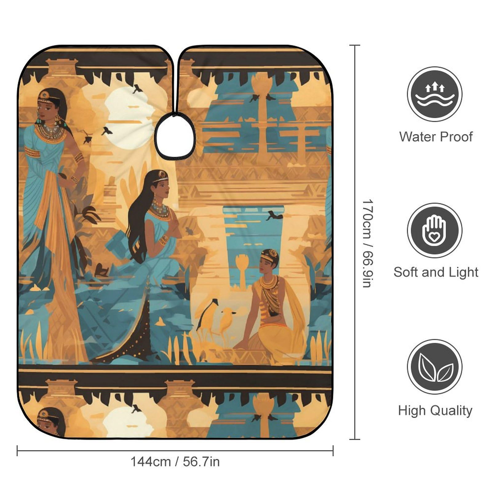 Posters Ancient Egyptian Art And Culture Hair Cutting Cape for Men Women Waterproof Barber Cape Adjustable Salon Haircut Capes