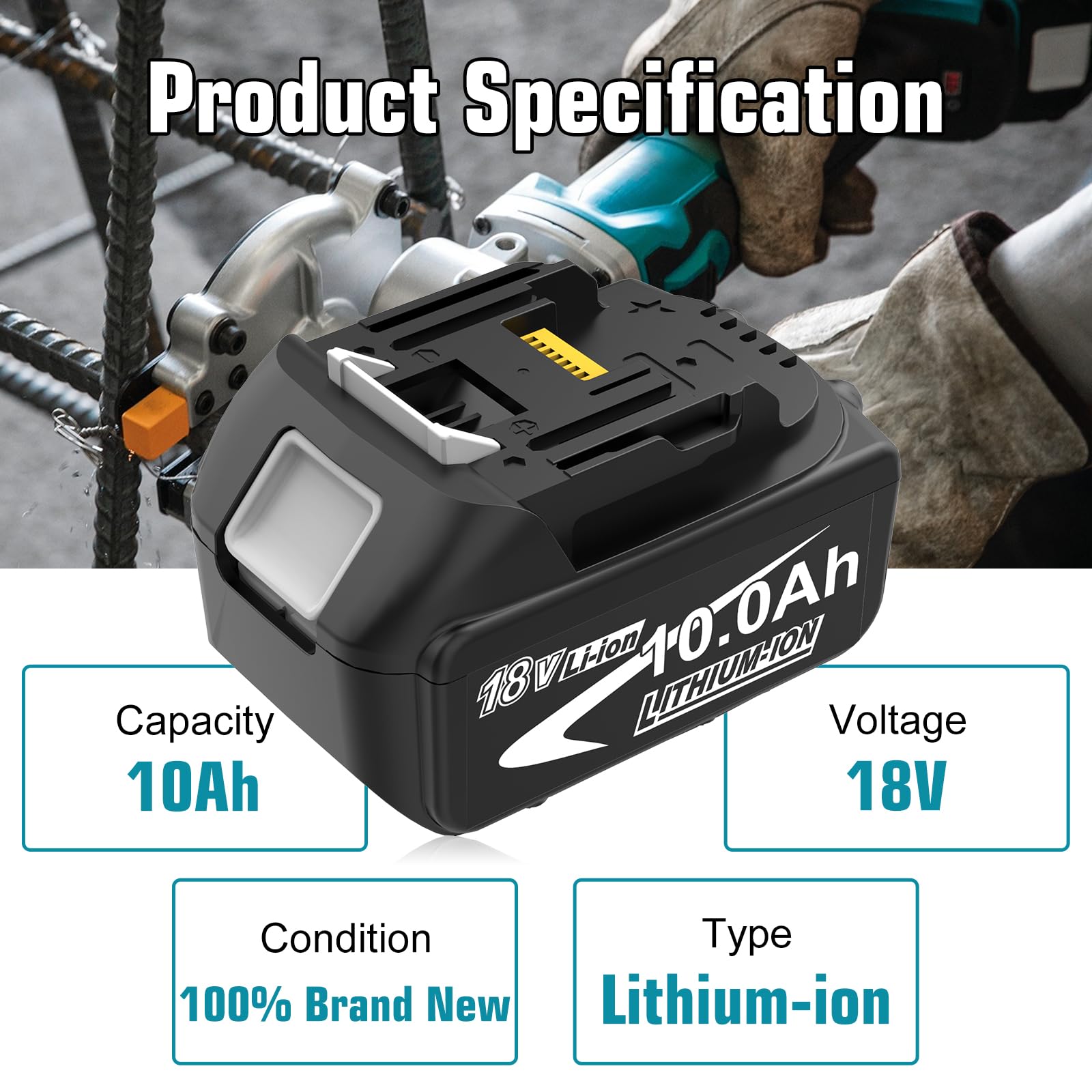 2 x 10000 mAh BL1850 Compatible pour Makita Batteries 18V