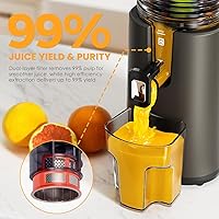 Vista 3 de Cold Press Juicer, 5.5inch Wide Feed Chute Juicer Machine, Slow Masticating Juicer for Whole Vegetables & Fruits, Gray