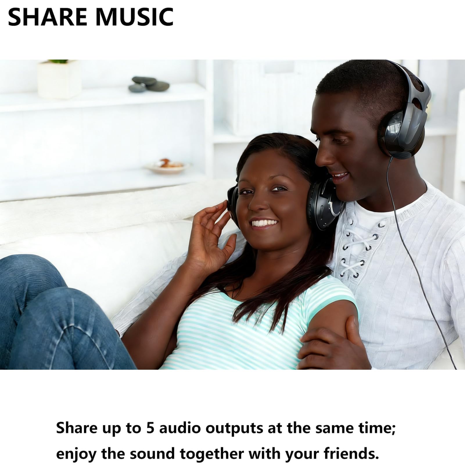 Divisor de audio hembra de 5 puertos de 3,5 mm, adaptador de conector de auriculares de 5 vías para auriculares 【Paquete de 5】