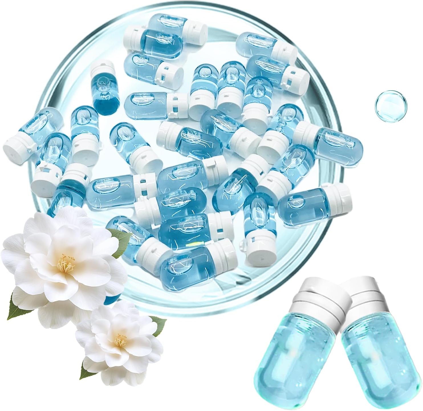 30Pcs Pore Blackhead Cleansing Oil, Camellia Oil Makeup Remover Capsule, Individually Speedy & Moisturizing & Gentle Face Cleanser, Mini Facial Cleanser, Travel Size Essential Makaup