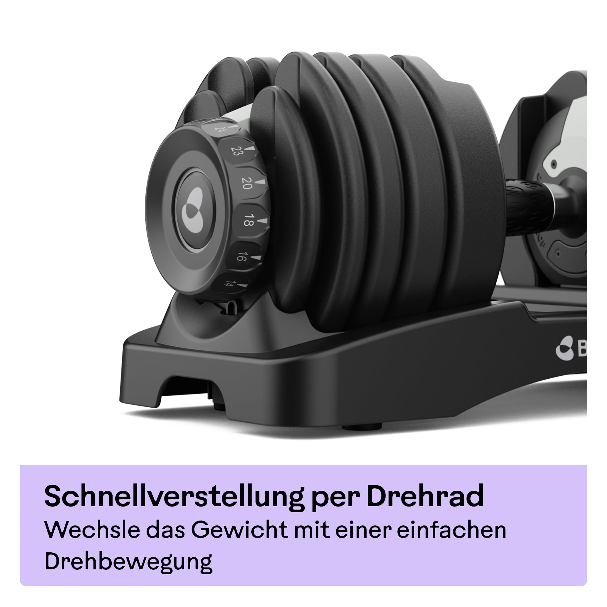 Bowflex SelectTech 52 Verstellbare Hanteln (Paar) 2–24 Kg, Einstellbar Schnellwahlsystem, Platzsparende Kurzhanteln, Für Home Gym Krafttraining, JRNY Kompatibel