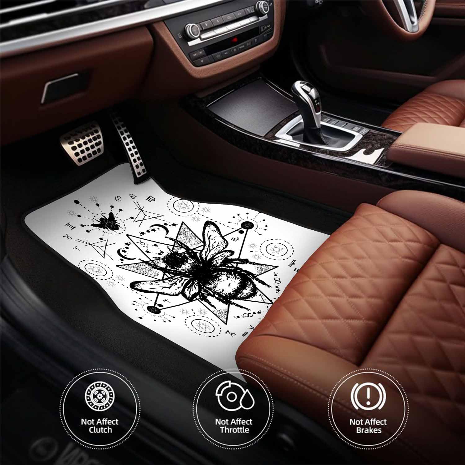 Custom Car Mats 4-Piece Accessories, Design Personalized Car Interior Carpet Mats, You Can Add Your Custom Text Images, Universal for SUV Cars Trucks Vans A Variety of Models.
