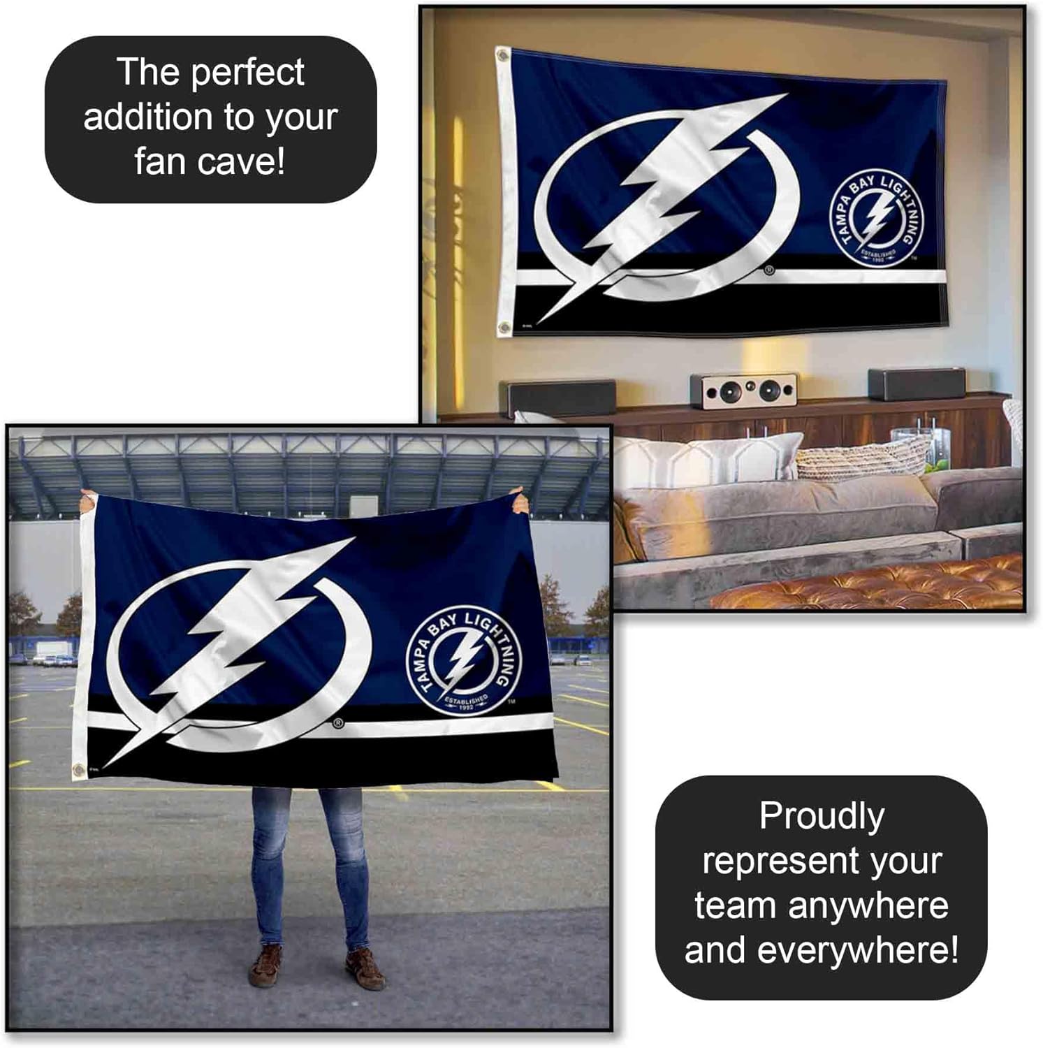 Tampa Bay Lightning Logo Insignia 3x5 Feet Banner Flag - Image 5