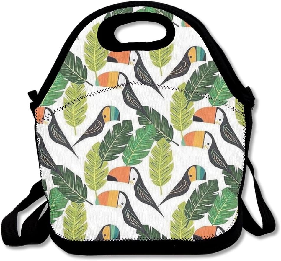 Toucan Plam Insulated Lunch Bag Picnic Lunch Tote For Work