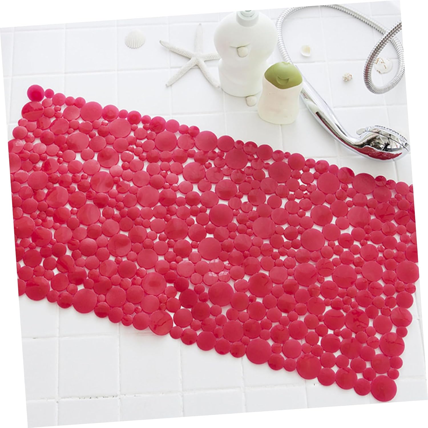 1pc Non-Slip Bath Mat Suction Cups Soft and Smooth Skid Bathroom Floor Pad Random Shower Mat for Use for Safe Bathing
