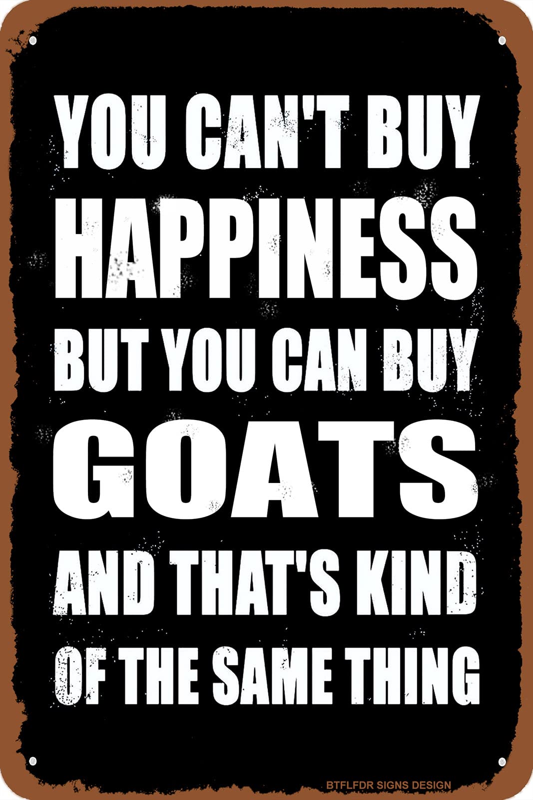 Retro Happy Life Theme Metal Tin Sign, Funny Farm Slogan Design, Ideal For Garage Room Home Retro Decor, 8x12 Inch