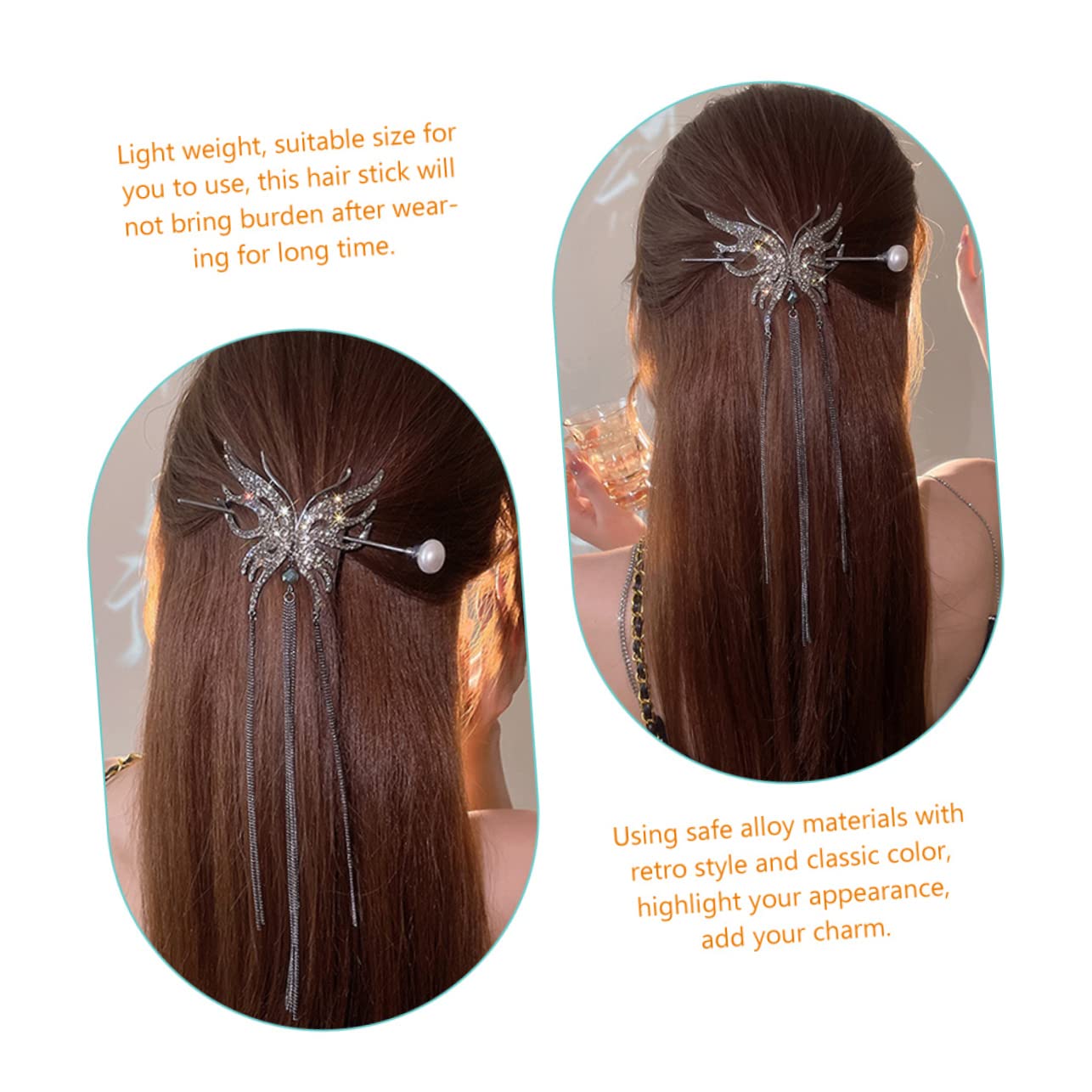 FRCOLOR 5 Pz Forcina per con perle a farfalla barrette forcine fermagli per con perle accessori per cinesi molletta tiara bastoncino per per perla